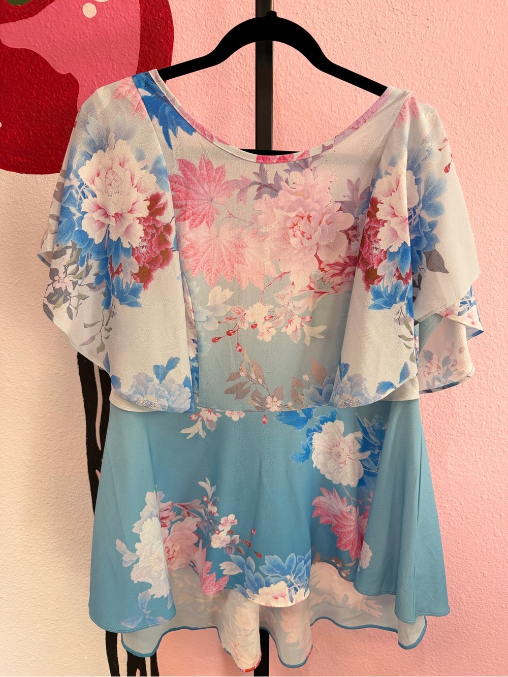 *NEW* City Chic Tsubaki Floral Short Flutter Sleeve Top Size 14